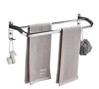 Towel Holder Double Towel Bar Bathroom Towel Rail Rack Holder Hanger Wall Mount Contemporary Style Polished Finish Towel Rack/50Cm (Color : 60cm) (50cm)