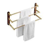 Towel Holder Nordic Gold Three Bar Towel Rack Walnut Base Bathroom Towel Rail Hanger Towel Holder Wall Mounted Towel Bar Rack Towel Rack/38Cm (Size : 48Cm) (One Color 68Cm)