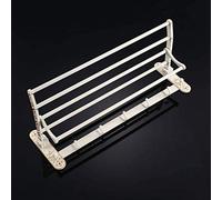 Towel Holder Punch- Towel Rack Bathroom Shelf Wall Hanging Toilet Space Aluminum Towel Bar Kitchen Storage Rack Towel Holder Towel Rack/White (White)