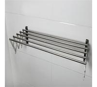 Towel Rack Wall Mounted Invisible Drying Rack Bathroom Shelf Balcony Drying Rack Telescopic Rack Towel Racks for Bathroom, Hotel(Silver2) (Silver2 80cm)