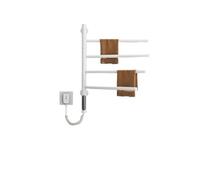 towel warmer, Scaldasalviette elettrico girevole a quattro aste for bagno, con controllo della temperatura, scaldasalviette in acciaio inox,for Bathroom, Built-in Timer(W-R,US_220V)