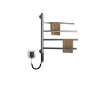 towel warmer, Scaldasalviette elettrico girevole a quattro aste for bagno, con controllo della temperatura, scaldasalviette in acciaio inox,for Bathroom, Built-in Timer(G-R,US_220V)