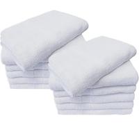 Towels N More Confezione da 12 asciugamani bianchi 15 x 25 cm, 100% cotone filato ad anello, altamente assorbenti e ad asciugatura rapida, piccoli asciugamani essenziali di alta qualità, ideali per
