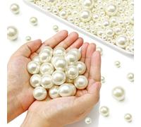Towenm 70 perline color avorio da 20 mm, di grandi dimensioni, senza foro, per riempire vasi, finte perle rotonde in ABS per candele galleggianti, centrotavola, vasi, porta pennelli da trucco