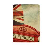Tower and Dragon - Custodia per passaporto da uomo, in pelle, Bandiera della cabina telefonica rossa di Londra