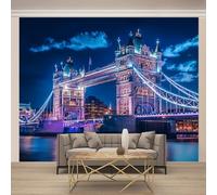 Tower Bridge A Londra Carta Da Parati Panoramica Murale 200X140Cm Architettura Tessuto Non Tessuto Murali Effetto 3D Motivo Decorazioni Da Parete Per Bambini Camera Da Letto Soggiorno
