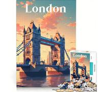 Tower Bridge at Golden Hour Puzzle da 1000 pezzi per adulti | Una sfida difficile da completare Regali per la riduzione dello stress 75x50cm