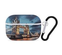 Tower Bridge in London - Custodia protettiva antiurto per Airpods Pro di seconda generazione, con moschettone, anti-caduta, colore: bianco