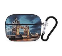 Tower Bridge in London - Custodia protettiva antiurto per Airpods Pro di seconda generazione, con moschettone, anti-caduta, colore: nero