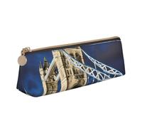 Tower Bridge in London Print Simple triangolare Pen case Storage bag per forniture per ufficio, cosmetici, articoli da toeletta, Bianco, One Size, Art Deco