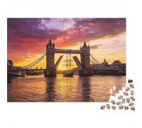Tower Bridge London Jigsaw Puzzles 1000 Piece Recyclable Material River Thames Puzzle for Adults Ottimo regalo Idea Divertente Family Gaming Time Activity 38x26cm/1000pcs