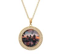 Tower Bridge The Sunset London England UK Collana da donna regolabile con ciondolo per mamma, moglie, fidanzata, regalo, Misura unica, Metallo
