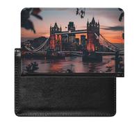 Tower Bridge The Sunset Londra Inghilterra UK porta passaporto per uomo donna in pelle PU custodia passaporto portafoglio da viaggio
