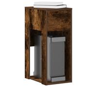 Tower Computer Stand with Drawer Oak 30x44x74 cm - Sturdy Particle Board PC Tower Holder with Storage Shelf, Organizer for Home Office Living Room, Smoke Oak Color, Easy to Clean & Assemble