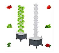 Tower Garden, di coltivazione a torre idroponica da giardino interno 15 strati 45 siti di piante Torre idroponica verticale con pompa e serbatoio dell'acqua mobile