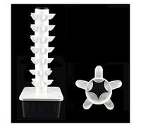 Tower Garden, Fioriere a torre verticale fai-da-te con 5 fori Tazze di colonizzazione staccabili in PP Piantagione di ortaggi fuori suolo for interni idroponico(7-layers-Small base)
