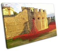 Tower of London Poppies City SINGLE TELA parete arte foto stampa