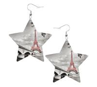Tower Paris, orecchini in pelle a forma di stella, accessori alla moda, leggeri, per festival, feste, vita quotidiana, One Size, Pelle, Non pietra preziosa