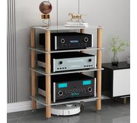 Tower Pavimento Armadio Hifi Armadietto Rack Audio Alto, Mobile Stereo Hi Fi Rack, Supporto Multimediale AV Scaffalature Audio-Video, per Camera(White,87cm/34.2in)
