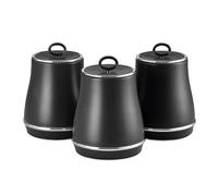 Tower Renaissance T826176BLK Set di 3 contenitori per caffè/zucchero/tè, 1,5 l, nero