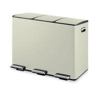 Tower T838021C Pattumiera a Pedale Riciclo, Acciaio, Crema