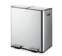 Tower T838022SS Pattumiera a pedale per riciclaggio con due scomparti da 20 l, corpo in acciaio al carbonio, due secchi interni, 40 l, acciaio inossidabile