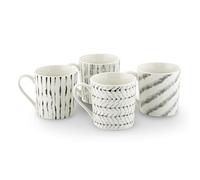 Tower T874004 Set di 4 Tazze Sketch Tè, Caffè, Grigio