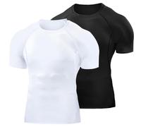 Towintec Maglietta a Compressione da Uomo, Allenamento Sport Maniche Corte Cool Dry Traspirante Asciugatura Rapida Maglia a Manica Corta per Correre Jogging Fitness Palestra