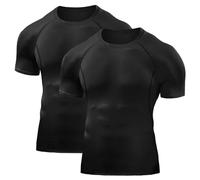 Towintec Maglietta a Compressione da Uomo, Allenamento Sport Maniche Corte Cool Dry Traspirante Asciugatura Rapida Maglia a Manica Corta per Correre Jogging Fitness Palestra