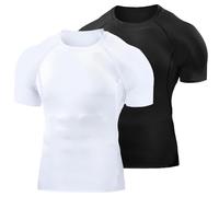 Towintec Maglietta a Compressione da Uomo Asciugatura Rapida Shirts 2-Pack
