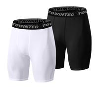 Towintec Men’s Compression Shorts Sports Running Tights Underwear Athletic Workout Spandex Base Layer Short for Biker Basketball Volleyball Training
