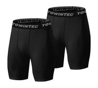 Towintec Men’s Compression Shorts Sports Running Tights Underwear Athletic Workout Spandex Base Layer Short for Biker Basketball Volleyball Training