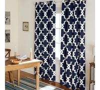 TOWN & COUNTRY EVERYDAY Exclusive Home Curtains Ironwork Tenda a Pannello Oscurante Termica con Occhielli in Ferro battuto, Tessuto, Peacoat Blu, W 52" x L 84" (1 Panels), 2 unità