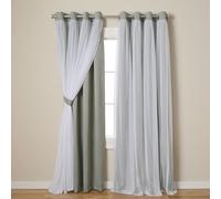 TOWN & COUNTRY LUXE Exclusive Home Catarina - Coppia di tende oscuranti a strati, oscuranti, con occhielli nella parte superiore, 132 x 248 cm, colore: grigio chiaro