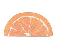 TOWN & COUNTRY PLAY Tappetino da bagno a forma di semicerchio arancione a forma di fetta di agrumi, tappetino assorbente trapuntato, retro antiscivolo, lavabile in lavatrice, arancione, 88 x 46 cm