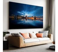Town Ponte Architettura Paesaggio Tela Pittura per WC Bagno Decorazione Tela Quadro Quadro Quadro per Camera da Letto Painting Immagine Soggiorno Poster Decorazione Impermeabile 120 x 60 cm
