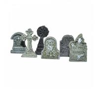 Town Square Miniatures Set 6 Lapidi Tomba Halloween Grigio 1:12 Resina