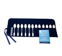 Town Talk 12 Section Silver Teaspoon or Salad Fork Storage Roll Blue