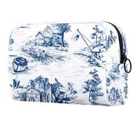 Town Village Sence - Trousse da donna, per articoli da toeletta da viaggio, grande, pratica borsa organizer con cerniera, Multi, 18.5x7.5x13cm/7.3x3x5.1in, Beauty case