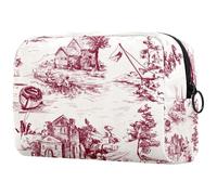 Town Village - Trousse per cosmetici, da donna, per articoli da toeletta da viaggio, grande, pratica borsa organizer con cerniera, Multi, 18.5x7.5x13cm/7.3x3x5.1in, Beauty case