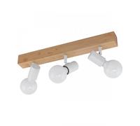 TOWNSHEND 3 BARRA LED 3 FARETTI E27 60WIN ACCIAIO E LEGNO