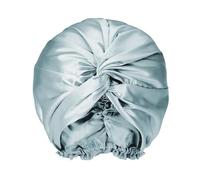 townssilk Cuffia da notte da donna in seta, 16 momme, 100% seta di gelso, protegge bene i capelli, regalo di lusso, doppio strato, 1 pezzo, verde grigio