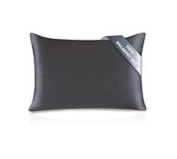 townssilk Federa seta cuscino,100% naturale seta di gelso 19momme,doppia faccia,benefica per capelli e pelle,ipoallergenica,cerniera nascosta,1 pz,50x65cm,Darkgrey