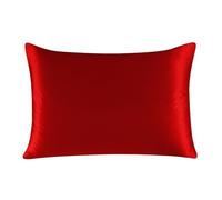 townssilk Federa seta cuscino,100% naturale seta di gelso 19momme,doppia faccia,benefica per capelli e pelle,ipoallergenica,cerniera nascosta,1 pz,40x60cm,Red