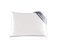 townssilk Federa seta cuscino,100% naturale seta di gelso 19momme,doppia faccia,benefica per capelli e pelle,ipoallergenica,cerniera nascosta,1 pz,50x80cm,Naturalwhite
