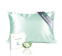 townssilk Federa seta cuscino,100% naturale seta di gelso 19momme,doppia faccia,benefica per capelli e pelle,ipoallergenica,cerniera nascosta,1 pz,40x80cm,Lightgreen