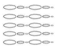 TownTop Set di 30 collane girocollo con tatuaggi elastici, bracciali e anelli (3 set) per ragazze, donne e bambini, colore nero, da donna anni '90, accessori, stile punk gotico, Standard, Plastica, 1