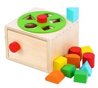 TOWO Forma di scatola di legno - gioco di ordinamento per imparare forme e colori - giocattolo educativo in legno per bambini...