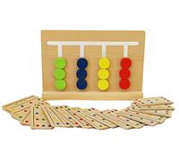 TOWO Gioco in Legno di Scelta e Abbinamento - Giochi di Classificazione con Carte e Disegni Colorati - Tavola con Dischi e Forme Scorrevoli in Legno - Giochi Educativi per Bambini di 3 Anni