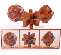 TOWO Rompicapo in Legno - Globo di Galileo, Cometa di Halley e Palla da Calcio - Giochi Intelligenti per Bambini, Adulti e Ragazzi - puzzle rompicapo in legno